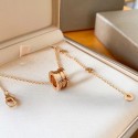 High-Quality 18K Rose Gold Diamond Ceramic Necklace - Luxury Clavicle Chain for Women