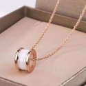 High-Quality 18K Rose Gold Diamond Ceramic Necklace - Luxury Clavicle Chain for Women