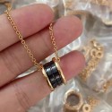 High-Quality 18K Rose Gold Diamond Ceramic Necklace - Luxury Clavicle Chain for Women