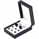 Zealmer 316L Stainless Steel Cufflinks Shirt Studs Business Wedding Gifts for Men