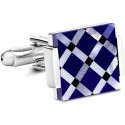 Business Wedding Mother of Pearl & Onyx Stripe Tuxedo Cufflinks for Men