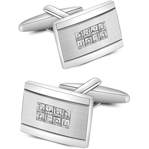 Mr.Van Crystal Rectangle Cufflinks for Men