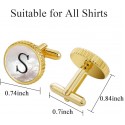 Mother of Pearl Cufflinks & Tie Clip Set