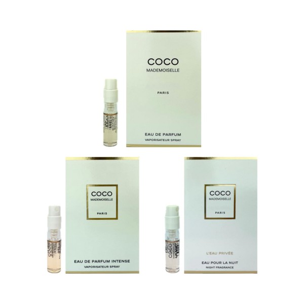 Coco Mademoiselle Travel Size Perfume Set - 3 Luxury EDP Samples