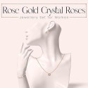 Crystalline Azuria Women 18K Gold-Plated White Crystal Roses Flower Jewelry Set