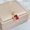 Luxury Internet Celebrity Emerald Necklace with Niche Earrings