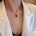 Luxury Internet Celebrity Emerald Necklace with Niche Earrings