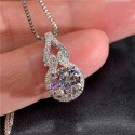 Moissanite Gourd Pendant Necklace | Diamond Clavicle Necklace for Women