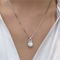 Moissanite Gourd Pendant Necklace | Diamond Clavicle Necklace for Women