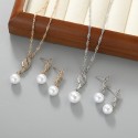 Elegant European & American Bridal Jewelry Set Pearl Diamond