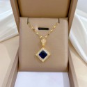 Square Micro-Inlaid Necklace & Earrings Set for Women 