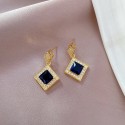 Square Micro-Inlaid Necklace & Earrings Set for Women 