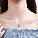 925 Sterling Silver Plated PT950 Gold Necklace with Four-Claw Moissanite Pendant | 5mm Zircons