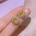 Yellow Crystal Gem Titanium Steel Jewelry Set 