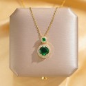 Vintage Emerald Gemstone Jewelry Set | High-End Necklace, Earrings, and Ring