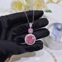 Cherry Blossom Pink Zircon Jewelry Set | Necklace and Long Argyle Pink