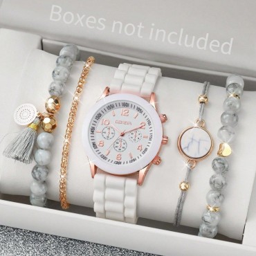 Korean Style Quartz Watch | High-Grade Silicone Strap Fashion Watch for Women