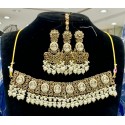 Exquisite Indian Bridal Necklace Set Adorned with Ruby Stones