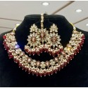 Indian Bridal Necklace Set with White Pearls | Wedding Jewelry Set